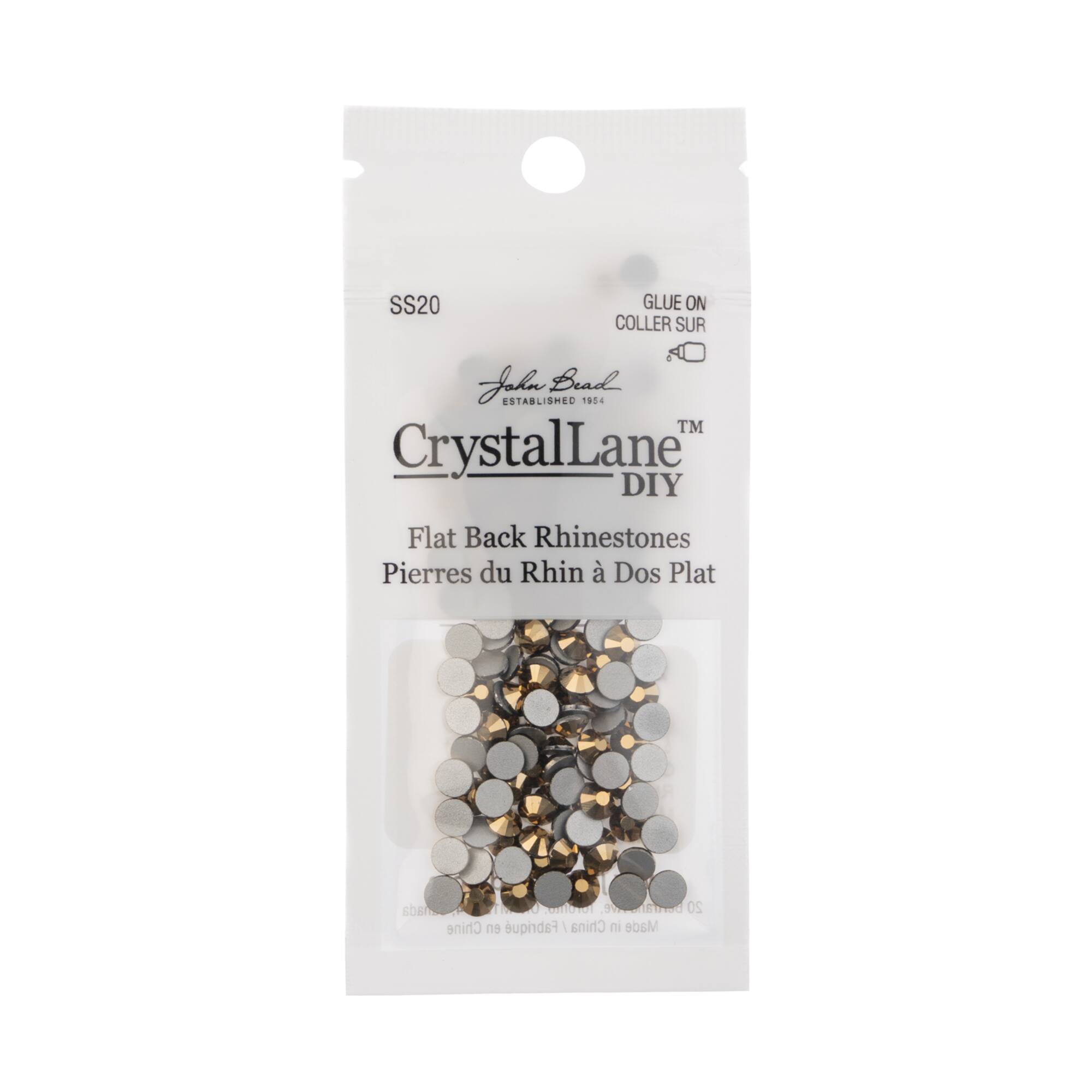 John Bead Crystal Lane SS20 Metallic Glass Round Flatback Rhinestones
